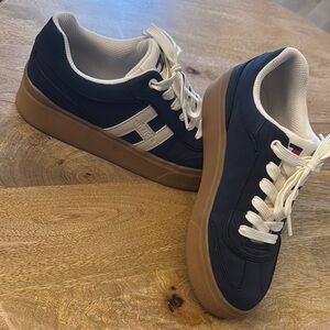 Tommy Hilfiger Blue and White Platform Sneakers